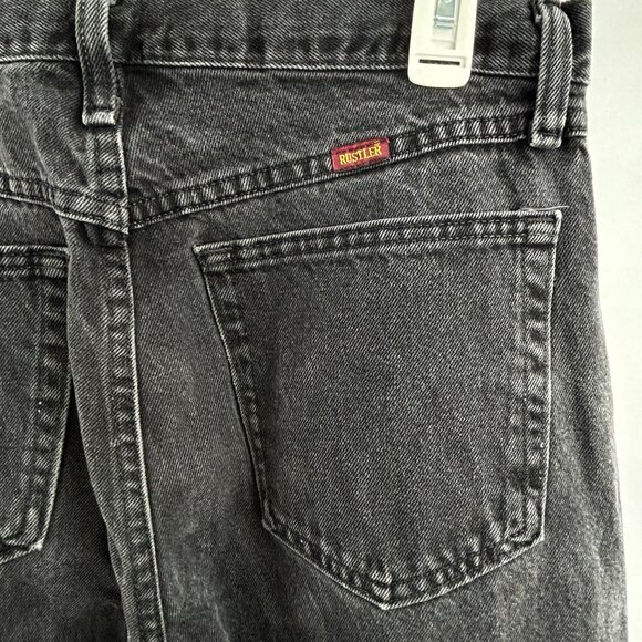 Vintage Rustler Black Washed Jeans 90's Y2K Grunge Straight Fit men's size 32 - Picture 9 of 13
